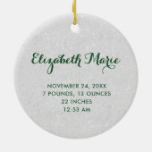 Décoration En Céramique First Christmas Grandparents Green Script Photo (Dos)