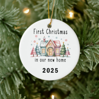 Décoration En Céramique First Christmas in Our New Home – Ceramic Ornament