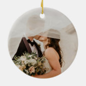 Décoration En Céramique First Christmas Married 2025 Personalized Ornament (Dos)