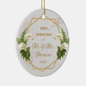 Décoration En Céramique First Christmas Mr & Mrs Gold Marble Calla Lilies (Droite)