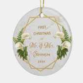 Décoration En Céramique First Christmas Mr & Mrs Gold Marble Calla Lilies (Gauche)