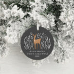 Décoration En Céramique First Christmas natural reindeers delicate 1 photo<br><div class="desc">First Christmas natural reindeer delicate 1 photo elegant modern design. Part of a stunning collection.</div>