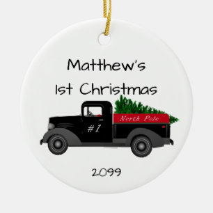 Décoration En Céramique First Christmas Truck North Pole Ornament