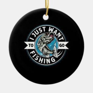 Décoration En Céramique Fisher Gift Je Veux Juste Aller Pêcher