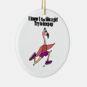 Décoration En Céramique Flamant rose courant drôle (Droite)