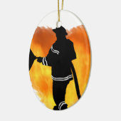 Décoration En Céramique Flammes d'amour de pompiers (Gauche)