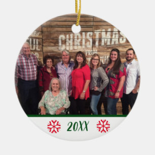 Décoration En Céramique Flèche-Neige Cute Photo Familiale À Deux Côtés