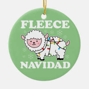 Décoration En Céramique Fleece Navidad Feliz Funny Noël Kawaii Sheep