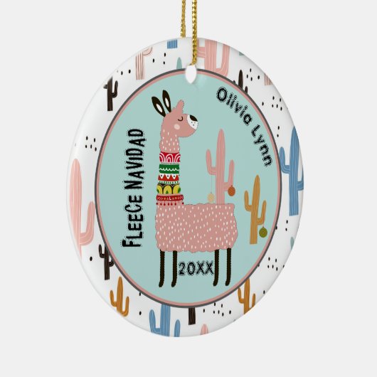 Décoration En Céramique Fleece Navidad Llama Noël (Droite)