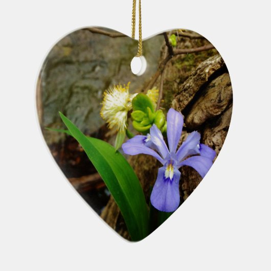 Décoration En Céramique Fleur blanche pourpre bleu Iris (Droite)