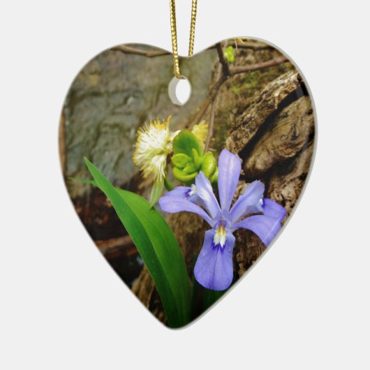 Décoration En Céramique Fleur blanche pourpre bleu Iris (Gauche)