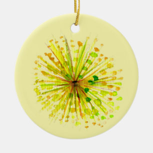 Décoration En Céramique Fleur d'aquarelle fleur sauvage jaune