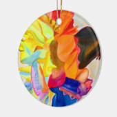 Décoration En Céramique Fleur d'aquarelle Neon Carnation (Gauche)