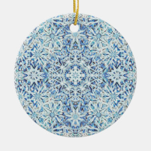 Décoration En Céramique Fleur de cristal givré - Dessin de flocon de neige
