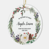 Décoration En Céramique Fleur de fleurs blanches en mémoire de Noël (Gauche)