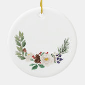 Décoration En Céramique Fleur de fleurs blanches en mémoire de Noël (Dos)