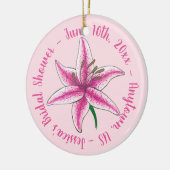 Décoration En Céramique Fleur de lys rose mariage floral Shower de mariage (Gauche)