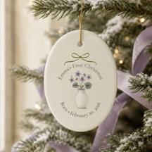 Fleur de naissance de février Premier Noël de bébé