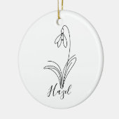 Décoration En Céramique Fleur de naissance personnalisée en janvier (Gauche)