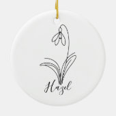 Décoration En Céramique Fleur de naissance personnalisée en janvier (Dos)