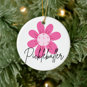 Décoration En Céramique Fleur de Pickleballer personnalisée Noël