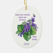 Décoration En Céramique Fleur De Violet Sauvage Certains Voient Les Graine (Dos)