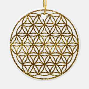 Décoration En Céramique Fleur d'or mousseux de la vie