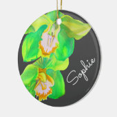 Décoration En Céramique Fleur d'orchidée moderne aquarelle Nom de Noël (Gauche)