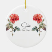 Décoration En Céramique Fleur du mois de naissance Juin Rose (Dos)