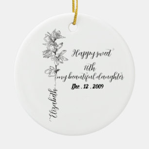 Décoration En Céramique Fleur du mois de naissance personnalisée pour un a