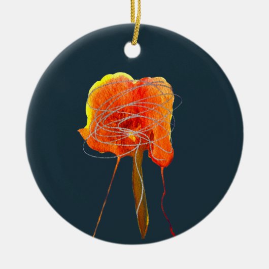 Décoration En Céramique Fleur florale gribouillante Abstraite art moderne (Devant)