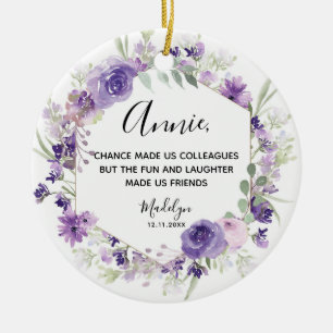 Décoration En Céramique Fleur géométrique Violet collègues Noël