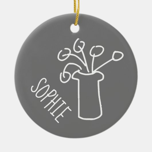 Décoration En Céramique Fleur moderne simple blanc (Devant)