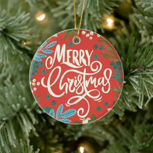 Décoration En Céramique Fleur rouge Nos premiers noël (Arbre)