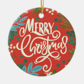 Décoration En Céramique Fleur rouge Nos premiers noël (Devant)