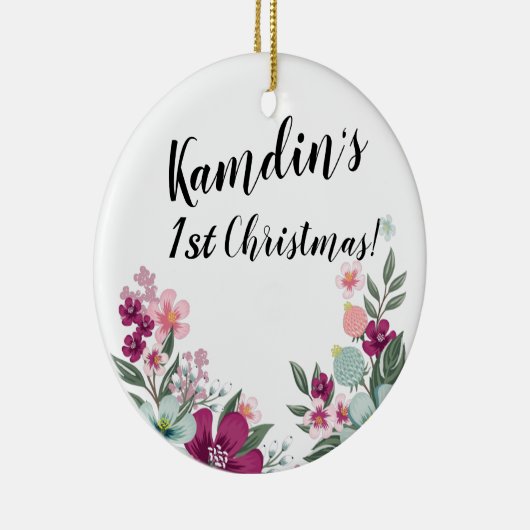 Décoration En Céramique Fleur tropicale personnalisée en blanc (Droite)