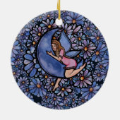Décoration En Céramique Fleur violette Lune Fée (Dos)