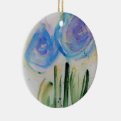 Décoration En Céramique Fleurs bleues Abstraites (Droite)