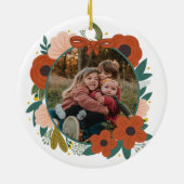 Décoration En Céramique Fleurs botaniques rouges de Noël (Dos)