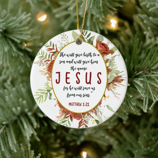 Décoration En Céramique Fleurs d'aquarelle et versets bibliques simples et (Arbre)