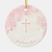 Décoration En Céramique Fleurs de communion Aquarelles roses (Devant)