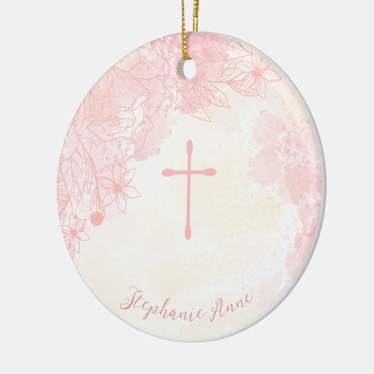 Décoration En Céramique Fleurs de communion Aquarelles roses (Gauche)