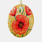 Décoration En Céramique Fleurs de coquelicot (Droite)