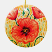 Décoration En Céramique Fleurs de coquelicot (Dos)