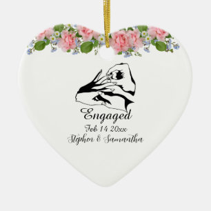 Décoration En Céramique Fleurs de fiançailles personnalisées pour couple f