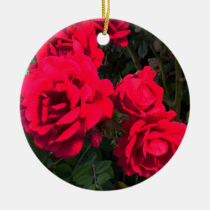 Décoration En Céramique Fleurs de roses rouges