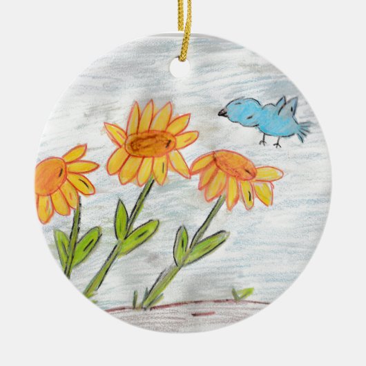 Décoration En Céramique Fleurs de soleil (Devant)