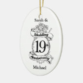 Décoration En Céramique Fleurs du 19e anniversaire du Mariage (Gauche)