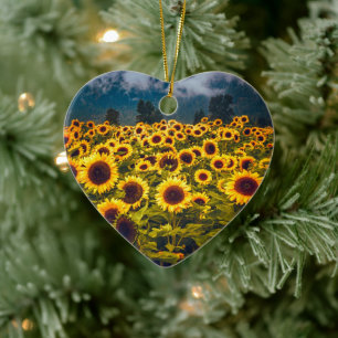 Décoration En Céramique Fleurs du paysage du terrain de tournesol Jaune