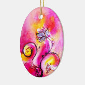 Décoration En Céramique FLEURS FANTAISISTES rose jaune violet (Gauche)